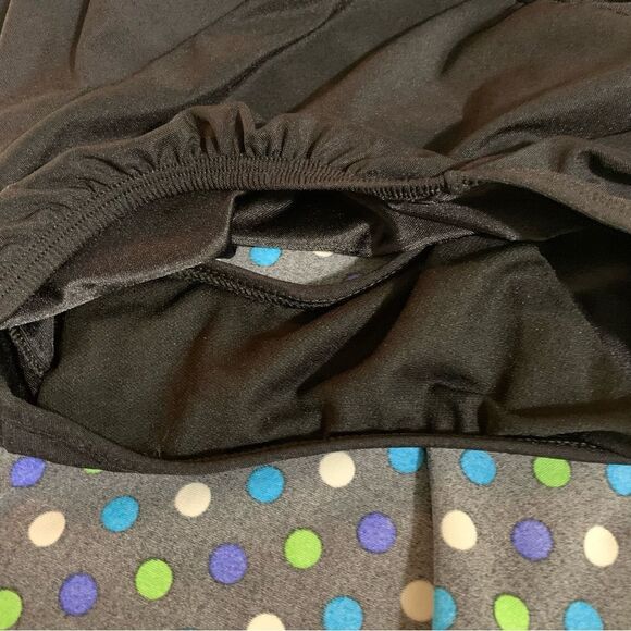 Longitude Swimsuit Women’s Black Multi Colored Polka Dots 12P. - Picture 9 of 13